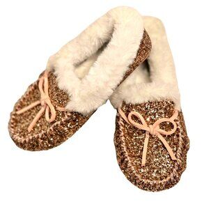 Crewcuts by J.Crew Kid's Gold and Pink Slippers w white Size K3